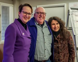 SEIU President Mary Kay Henry; SEIU 1199NE President David Pickus; Leslie Frane SEIU Exec. VP